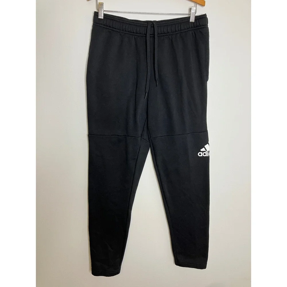 Adidas Joggers Mens Large Black Excellent Primegreen Fleece Sweatpants